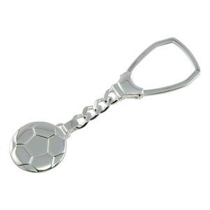 Sterling Silver 925 High Polished Soccer Ball Keychain